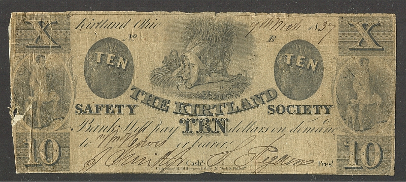 Kirtland, OH, The Kirtland Safety Society Bank $10, March 9, 1837